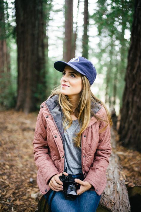 Fall in Big Sur - Barbour Jacket, Current Elliott Tee Outdoorsy Outfits, Trekking Outfit Women, Trekking Outfit, Camping Outfits For Women, Outdoorsy Style, Barbour Jacket, Camping Outfits, Gal Meets Glam, Outdoor Fashion