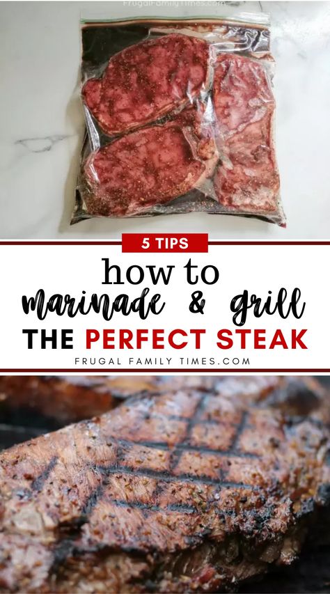 You've found it: THE BEST recipe to marinade steak! And you can't go wrong with these tips for BBQ steak. The Keg recipe for steak inspired this simple recipe. You can freeze steak for perfect grilling and a make ahead meal! Bbq Steak Recipes Grilling, Bbq Steak Marinade, Peper Steak, Marinade Steak, Steak Marinade For Grilling, Steak Marinades, Cooking Therapy, Comfort Eating, Grilling The Perfect Steak