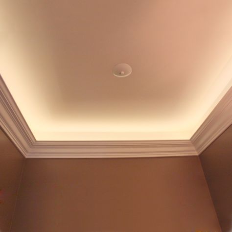 Balcony Composting, Cove Lighting Ceiling, Bedroom Ceilings, Ceiling Crown Molding, Plafon Gypsum, Lights Interior, False Ceiling Living Room, Led Lighting Bedroom, Plafond Design