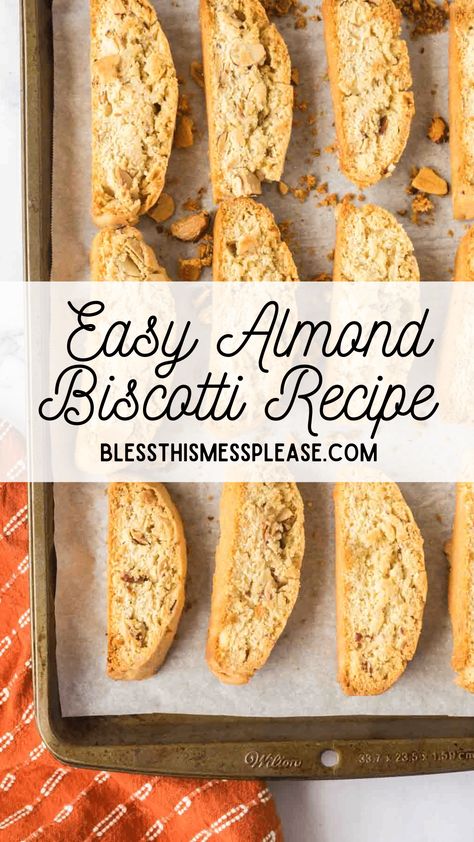 Almond Biscotti Recipe Easy, Italian Biscotti Recipe, Homemade Biscotti, Almond Biscotti Recipe, Mug Of Tea, Italian Cookie Recipes, Almond Biscotti, Biscotti Cookies, Biscotti Recipe