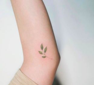 CafeMom.com : Tiny Leaf Tattoo : 50 Perfectly Small Tattoos That Can Be Covered or Shown at Will -- We bet Mother Nature would approve of this pretty green leaf tattoo. Leaves can represent growth, nature, and a love of the outdoors. For mamas trying to be green, this tattoo is a great way to show it! Rib Tattoo Quotes, Green Tattoos, Leaf Tattoo, Palm Tattoos, Tattoos For Girls, Cool Tattoo, Small Girl Tattoos, Subtle Tattoos, Tattoo Designs And Meanings