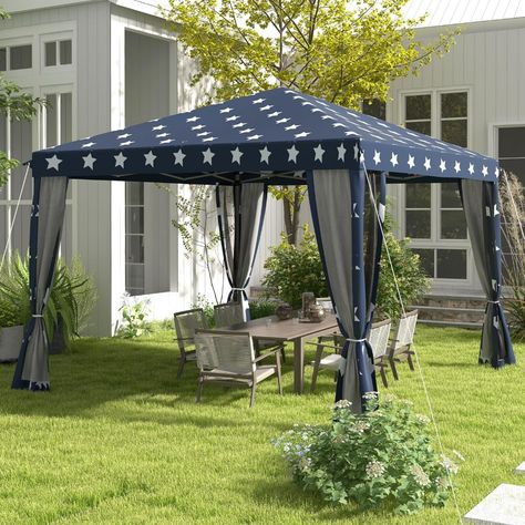 Amazon.com : Outsunny 10' x 10' Pop Up Canopy Tent with Netting, Instant Gazebo, Ez up Screen House Room with Carry Bag, Height Adjustable, for Outdoor, Garden, Patio, American Flag : Patio, Lawn & Garden Canopy Tent Outdoor, Gazebo Tent, Screen House, Instant Canopy, Shelter Tent, Canopy Shelter, Pop Up Canopy Tent, Gazebo Canopy, Event Tent