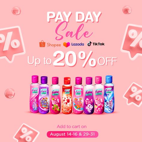 Fiona 8.8 Sale is here! Enjoy buy 1 get 1 free on select Fiona Cologne fragrances, plus double the joy with our Double double sale up to 25% off on August 8-9 and up to 20% off on all your favorite scents on Payday Sale! Shop now and surround yourself with captivating fragrances.😍🛒 Lazada https://www.lazada.com.ph/shop/skintec-advance/ Shopee https://shopee.ph/skintec.advance TikTok Shop https://www.tiktok.com/@skintecadvancejci... #SweetScents #IkawNaWithFiona Payday Sale Poster, Pay Day Sale Design, Payday Design, Payday Sale Design, Buy 1 Get 1 Free Design Poster, Payday Sale, Cute Twitter Headers, Bottle Design Packaging, Tiktok Shop