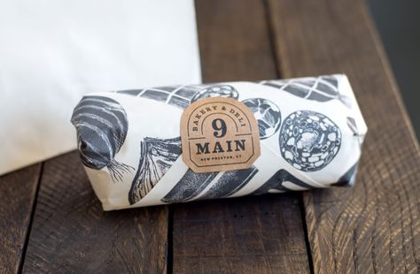 Nine Main Bakery | Partner & Partners | Partner & Partners Cafe Packaging, Alice Pattullo, Sandwich Packaging, Bread Packaging, Sandwich Bar, Doner Kebab, Bakery Branding, Bakery Packaging, Sandwich Shops