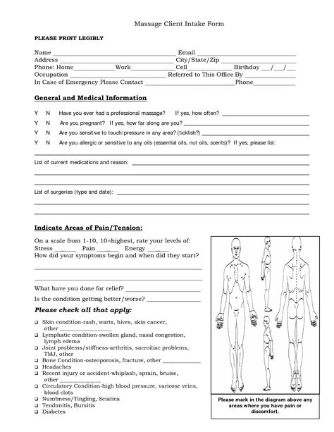 Massage Therapy Office, Massage Intake Forms, Client Intake Form, Massage Therapy Business, Intake Form, Massage Studio, Soap Note, Craniosacral Therapy, Massage Business