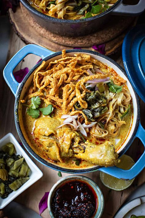 Kao Soi, Fresh Egg Noodles, Pickled Mustard Greens, Crispy Noodles, Khao Soi, Soft Egg, Curry Noodles, Thai Noodles, Thailand Food