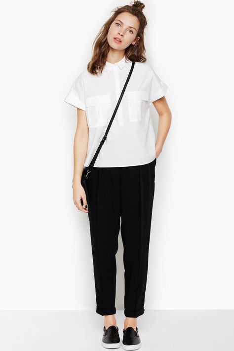 Monki | View all new | Trinny trouser Boyish Style, Minimal Outfit, Stil Inspiration, Casual Summer Dresses, Looks Style, Fesyen Wanita, Mode Style, Trendy Dresses, Minimalist Outfit