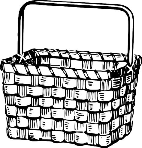 Free Image on Pixabay - Basket, Woven, Natural, Ecological Easter Basket Clipart, Apple Clip Art, Balloon Basket, Basket Drawing, Fishing Basket, Easter Gift Baskets, Clipart Black And White, Free Clip Art, Flower Basket