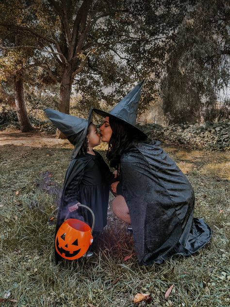 Witch photoshoot mom and daughter Mom Daughter Halloween Photoshoot, Photoshoot Mom And Daughter, Witch Photoshoot, Family Themed Halloween Costumes, Themed Halloween Costumes, Halloween Photoshoot, Mom And Daughter, Witch Costume, Mom Daughter