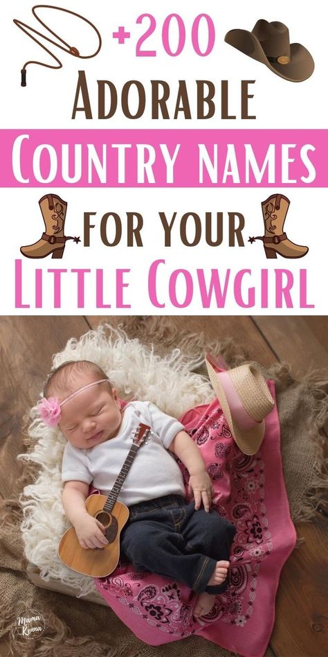 Looking for some cute western country girl names? Here you'll find a hugh list of the best cowgirl names for your baby girl! You can check them out in this post! country girl names | western girl names | cowgirl names Western Girl Names, Cowgirl Names, Country Baby Girl Names, Different Baby Names, Country Girl Names, Western Baby Names, Western Baby Girls, Rare Baby Girl Names