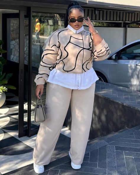 Business Chic Outfits Plus Size, Trina Rapper Outfits, Business Casual Outfits Fall Curvy, Slacks For Women Classy, No Curves Body Shape Outfits, Plus Size Corporate Baddie, Grown And Classy Outfit Women, Corporate Baddie Aesthetic Outfit, Corporate Attire Women Plus Size