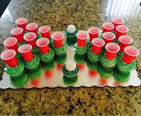 Beer pong birthday cake! 21st Birthday Cupcakes. Fill with fireball! Cute and easy Birthday Cake For Guys, Cake For Guys, Beer Pong Cake, 21st Birthday Beer Cake, 21st Birthday Cake For Guys, Cake 21st Birthday, 21st Birthday Boy, 21st Bday Cake, 21st Birthday Cupcakes