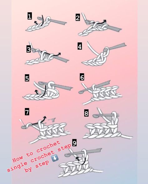 How to crochet single crochet step by step single crochet (abbreviated as “sc”) is the simplest of all crochet stitches making it perfect for projects that require structure, such as amigurumi (crocheted toys), blankets, and more. The beauty of the single crochet stitch lies in its ease of execution and the fact that it forms the foundation for many more complex stitches and techniques. #### How to Do a Single Crochet Stitch Step 1. Insert hook into the next stitch, yarn over, and pull up a... How To Start Crochet Without Chain, How Do I Crochet, How To Single Stitch Crochet, Crochet Ideas For Beginners Step By Step, Beginning Crochet Tutorial Step By Step, All Crochet Stitches, How To Crochet For Beginners Step By Step, Crochet Basics Step By Step, Single Crochet Stitch Tutorial