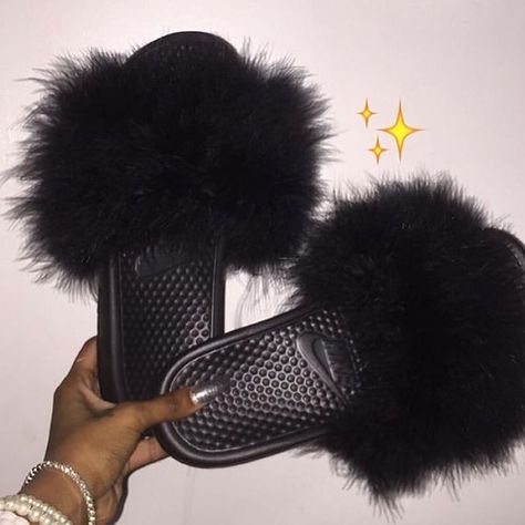 Nike Slide Sandals, Fuzzy Sandals, Nike Slippers, Fuzzy Slides, Cute Slides, Shoes Slides, Faux Fur Slides, Nike Slides, Slides Slippers