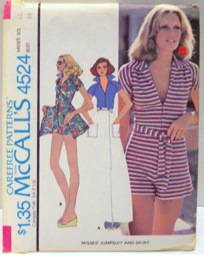 M4524 Vintage Romper Pattern, Mini Skirt Sewing Pattern, Wrap Skirt Sewing Pattern, Wrap Skirt Pattern, Jumpsuit Pattern Sewing, Vintage Romper, Pattern Romper, Wrap Skirts, Romper Pattern