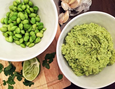 Alton Brown Edamame Dip Edamame Dip, Shelled Edamame, Brown Recipe, Miso Paste, Red Chile, Alton Brown, Fish Stock, Soup And Sandwich, Dip Recipe