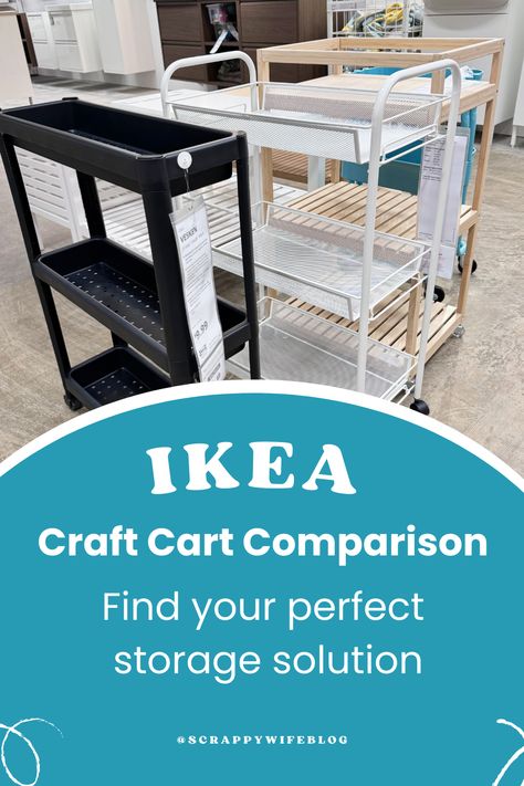 Craft Room Organization, IKEA Carts, Cart Ideas, Cart Storage Cricut Storage, Ikea Cart, Craft Storage Cart, Ikea Art, Ikea Crafts, Craft Cart, Creative Organization, Craft Space, Art Cart