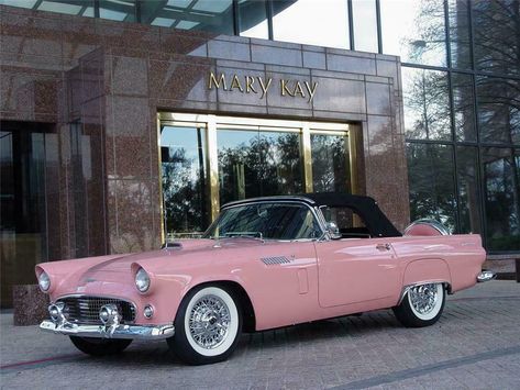 1956 Ford Thunderbird, Ford Thunderbird Convertible, Thunderbird Convertible, Pink Cars, Mustang Car, Old Vintage Cars, Auto Retro, Carros Vintage, Ford Classic Cars