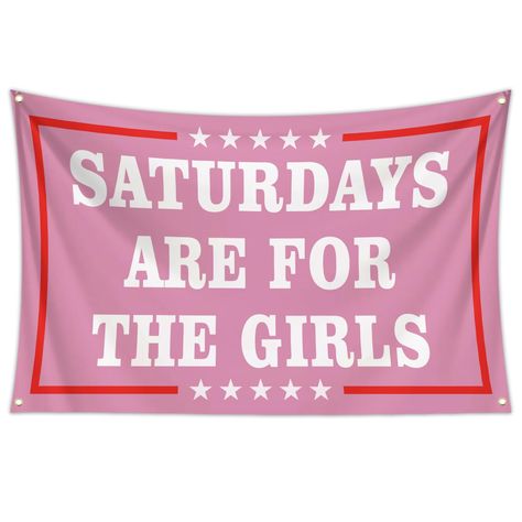 PRICES MAY VARY. 【SIZE】- You will receive 1 piece of Saturdays are for Girls flag, this flag measures 3x5 ft/90×150cm. 【SPECIFICATION】- This beautiful entertaining banner is perfect for college dorm room decor, home, bedroom, sports, parties, fraternities, beach, high school, gifts, room decor, travel, filming, events, and festivals. 【CRAFTSMANSHIP】- Durable polyester double stitched all around the edge and strengthened by canvas header and four brass grommets. You will fully appreciate the craf Saturdays Are For The Girls Flag, Flags For Room Decor, Flags For Room, Retro Farmhouse Kitchen, Cave Bedroom, Man Cave Bedroom, Funny Flags, Sorority House, Retro Farmhouse