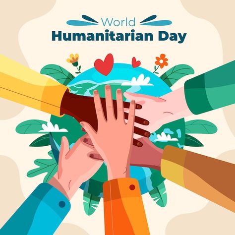 Free vector flat world humanitarian day ... | Free Vector #Freepik #freevector #humanitarian-day #humanitarian-aid #humanitarian #charity-day International Charity Day, World Humanitarian Day, Flat World, Humanitarian Aid, Day Illustration, Hands Together, Kids Ideas, Poster Template, Vector Photo