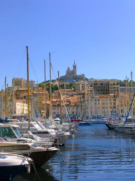 Vieux Port, Marseille (France). Vieux Port and Notre Dame de la Garde, Marseille , #AFF, #Marseille, #France, #Vieux, #Port, #Notre #ad 2025 Goals, Architecture Europe, Marseille France, Photo Images, Sailing Ships, Notre Dame, Abstract Design, Stock Photography, Photo Image