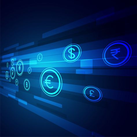 Digital money transfer technology backgr... | Free Vector #Freepik #freevector #freebackground #freebusiness #freetechnology #freeblue-background Money Background, Digital Money, Financial Inclusion, Best Cryptocurrency, Candlestick Patterns, Trading Charts, Technology Background, Money Transfer, Stunning Wallpapers