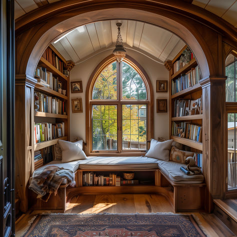 Library She Shed, She Shed Library, Dream Library, Book Nook, She Shed, Book Nooks, Nook, Shed, Dream House