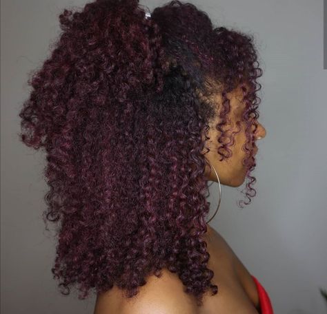 Burgundy Hair Black Women Curly, Wine Hair Color Natural Hair, Plum Natural Hair, Wine Red Curly Hair Black Women, Burgundy Type 4 Hair, Merlot Hair Color Black Women, Burgundy Natural Curly Hair, Cherry Red Natural Hair Black Women, Maroon Natural Hair