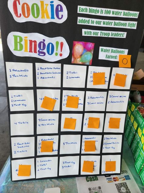 Girl Scout Cookie Booth Bingo, Cookie Booth Bingo, Cookie Booth Ideas Display Girl Scout, Cookie Rally Ideas Girl Scout, Girl Scout Booth Ideas, Cookie Booth Ideas Display, Girl Scout Cookie Booth Ideas, Cookie Booth Ideas, 2023 Cookies