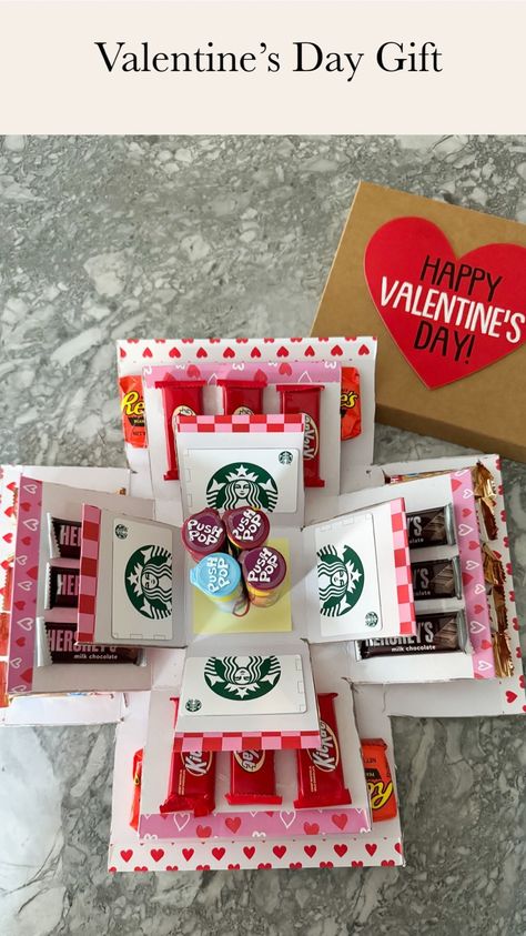 Comment: Shop for the links This Valentine’s Day explosion box is so fun!!! It’s very easy to make too!! I got the boxes from Walmart.… | Instagram Explosion Box Ideas, Happy Birthday Cards Diy, Good Teacher, Valentine Day Boxes, Fun Sleepover Ideas, Valentine Chocolate, Gift Valentine, Explosion Box, Valentine Box