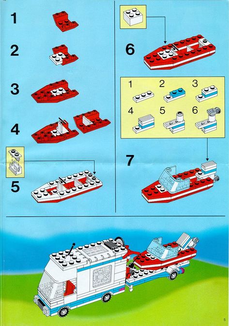 Old LEGO® Instructions | letsbuilditagain.com Lego Car Instructions, Lego Duplo Train, Lego Blueprint, Lego Poster, City Holiday, Lego 4, Lego Challenge, Construction Lego, Lego Diy