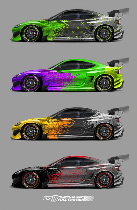 Abstract car wrap designs Premium Vector | Premium Vector #Freepik #vector #car #abstract #corporate #modern Auto Hyundai, Mobil Futuristik, Car Paint Jobs, Car Sticker Design, Racing Car Design, Car Wrap Design, Car Aesthetic, Street Racing Cars, Car Graphics