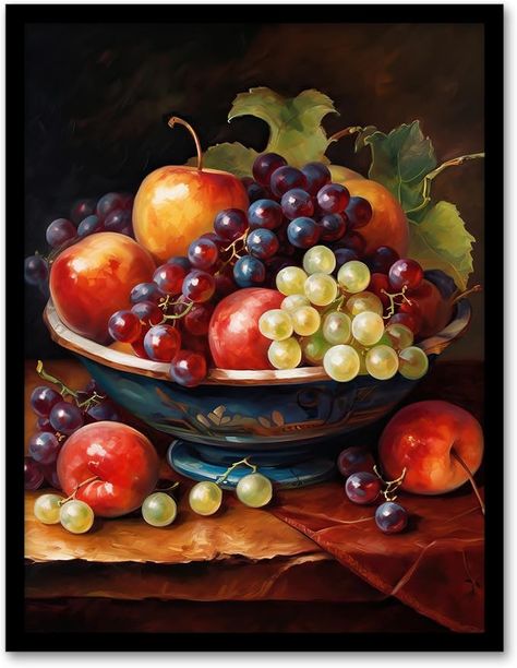 Amazon.com: Artery8 Classical Still Life Fruit Bowl Oil Painting Kitchen Artwork Framed Wall Art Print A4: Posters & Prints Classical Still Life, Fruit Oil Painting, Still Life Kitchen, Oil Painting Still Life, Kitchen Artwork, Art Major, Life Kitchen, Painting Kitchen, Still Life Fruit