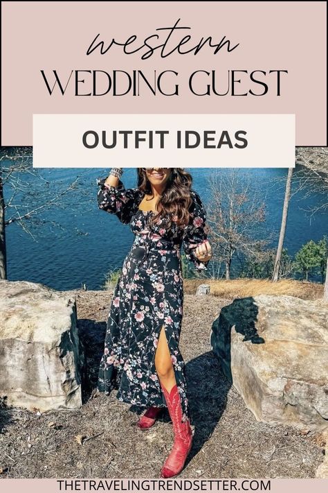 If you’re attending a Western wedding, check out these Wedding Guest Outfit ideas that pair beautifully with Western Boots. Women's Fashion doesn’t have to be complicated—just mix classic silhouettes with country-inspired accessories for a standout look. Get inspired with outfit options that balance elegance with a touch of the wild west. Wedding Outfits For Guest, Western Wedding Outfits Guest, Western Wedding Guest Outfit, Western Wedding Outfits, Western Wedding Guest, Western Glam Outfit, Style Western Boots, Boho Wedding Guest Outfit, Western Boot Outfit