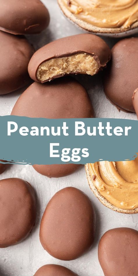 Why wait for Reese's peanut butter eggs to be stocked at your local grocery store when you can make them at home? Sweet and salty peanut butter filling is coated in creamy milk chocolate to make the ultimate Easter treat! Homemade Peanut Butter Eggs, Peanut Butter Eggs Recipe, Reese Peanut Butter Eggs, Live Well Bake Often, Peanut Butter Easter Eggs, Sugary Treats, Chocolate Peanut Butter Recipes, Peanut Butter Balls Recipe, Candy Cups