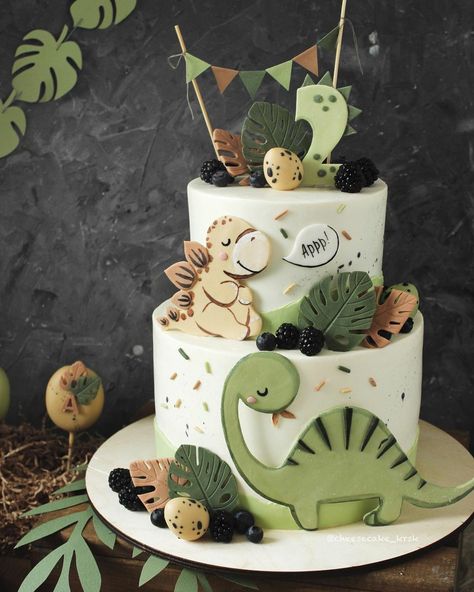 Dinosaur Cake For Boys, Dino Birthday Cake, Dinosaur Birthday Party Decorations, Dino Cake, Dinosaur Birthday Cakes, Dinosaur Themed Birthday Party, Dino Birthday Party, 1st Birthday Cakes, Baby Boy First Birthday