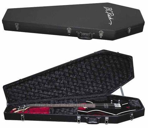 BC Rich Warlock in coffin case Electric Guitar Case Aesthetic, Gothic Electric Guitar, Coffin Guitar Case, Guitar Case Aesthetic, Goth Guitar, Bc Rich Warlock, Guitar Equipment, Bc Rich Guitars, Dream Guitar