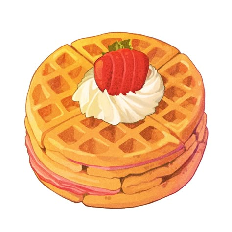 Cute Waffle Drawing, Waffles Illustration, Waffle Drawing, Waffle Cartoon, Waffle Illustration, 귀여운 음식 그림, Waffle Cookies, Breakfast Waffles, Mini Pancakes