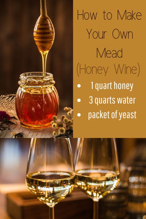 Honey Wine Recipe, Mead Drinks, Honey Liqueur Recipe, Mead Wine Recipes, Homemade Mead, Honey Liquor, Mead Recipes, Mead Making, Fermentation Station