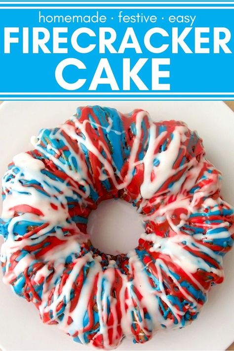 Fourth Of July Desserts For A Crowd, 4th Of July Desserts Cake, White Bundt Cake, Firecracker Cake, Shortbread Bites, Party Nibbles, Hot Fudge Cake, Hot Chocolate Fudge, New Year's Desserts