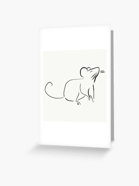 Rat Outline, Rat Tattoo, Card Simple, A Rat, Tattoo Idea, Rats, Poster Wall, Poster Wall Art, Greeting Card