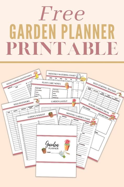 Garden Calendar Printable, Gardening Printables Free, Garden Planner Layout, Garden Printables Free, Free Garden Planner Printable, Garden Journal Printables Free, Gardening Templates, Garden Journal Ideas, Gardening Binder