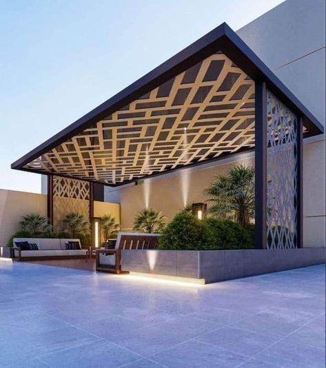 Roof Terrace Design Modern, Sit Out Ideas House, Terrace Sitting Ideas, Terrace Design Modern, Small Roof Terrace, Sitting Ideas, Terrace Extension, درابزين السلم, Roof Terrace Design