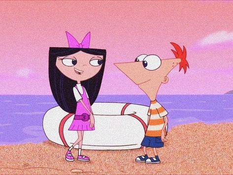 Isabella X Phineas, Childhood Films, Phineas And Isabella, Phineas E Ferb, Phineas Y Ferb, Backyard Beach, Phineas And Ferb, Drawing Board, Cartoon Pics