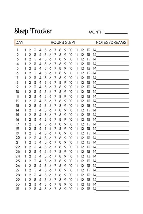 Sleep Tracker Template, Monthly Sleep Tracker, Sleeping Tracker, Online Bullet Journal, Importance Of Self Care, Sleep Journal, Monthly Tracker, Goals Bullet Journal, Bullet Journal Ideas Templates