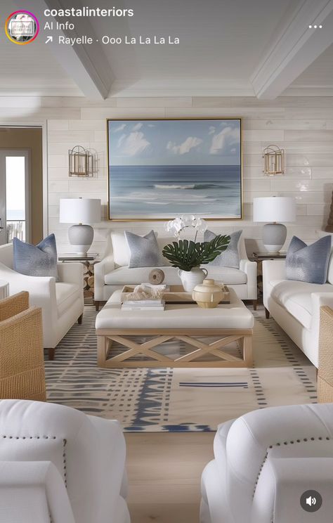 All Shades Of Brown, Beach Apartment Decor, Modern Coastal Interior Design, Big Houses Interior, Hamptons Interior Design, Hamptons Interior, Paint Color Combinations, Salas Living Room, Hamptons Beach House