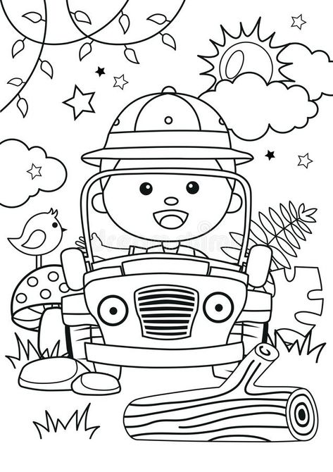 Jungle Coloring Pages, Adventure Forest, Decoration Creche, Camping Coloring Pages, Jungle Thema, Deco Jungle, Love Coloring Pages, Coloring Art, Drawing Color