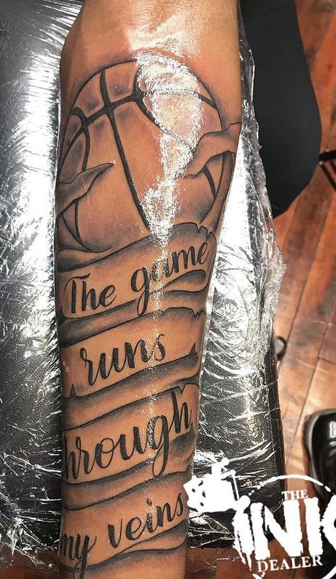 Basketball Shoulder Tattoos, Basketball Arm Tattoos, Basketball Tattoos For Men Sleeve, Tattoo Ideas For Athletes, Leg Tattoo Men Basketball, Tattoo Ideas For Men Basketball, Basketball Forearm Tattoos, Basketball Leg Tattoos, Basketball Inspired Tattoos