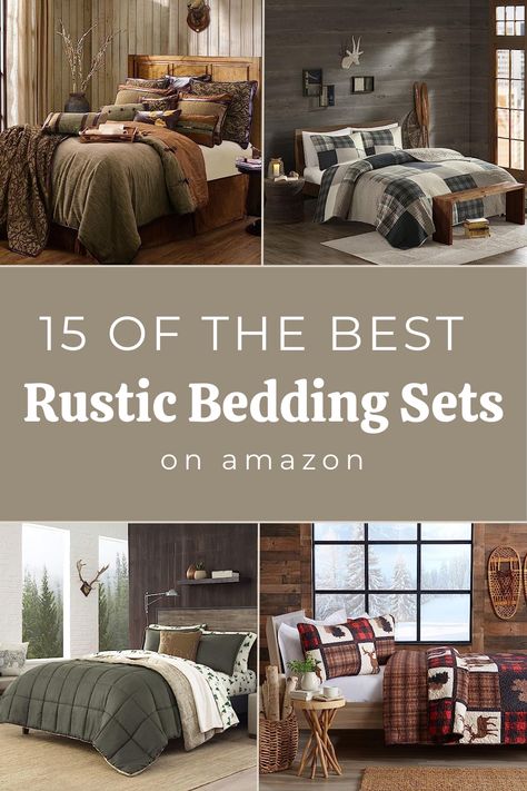 Rustic Duvet Covers, Cabin Comforter Sets, Rustic Cabin Bedding Ideas, Rustic Bedding Sets Country, Mountain Home Bedding, Modern Cabin Bedding, Vintage Rustic Bedroom Decor, Cabin Guest Room Ideas, Cabin Home Bedroom