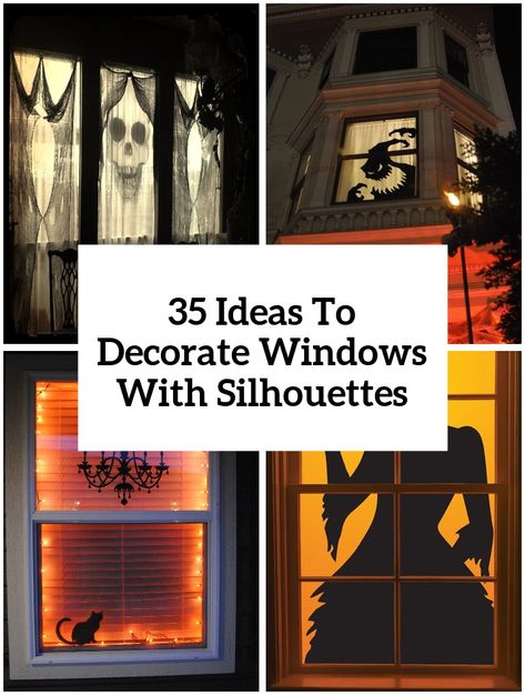 Diy Halloween Window Silhouettes, Diy Halloween Window, Halloween Window Display, Halloween Window Silhouettes, Halloween Window Clings, Halloween Window Decorations, Decoration Restaurant, Halloween Window, Cricut Halloween